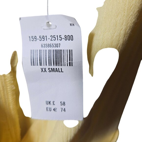 Abercrombie & Fitch Womens Yellow Sleeveless Wrap Dress XXS Lightweight Rayon - Picture 4 of 6